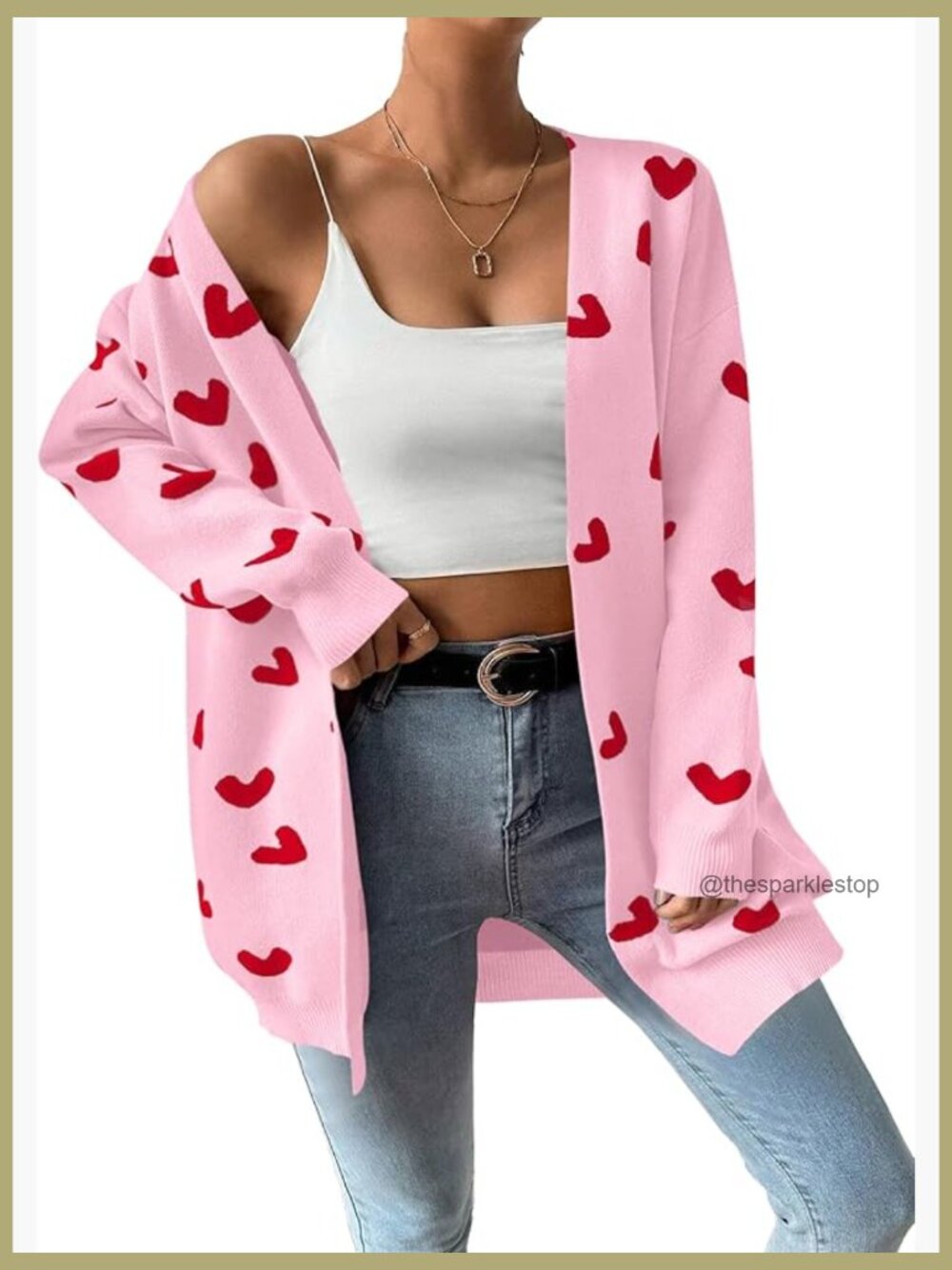 Oversized Open Front Cardigan V-Neck Long Sleeve Knit Sweater